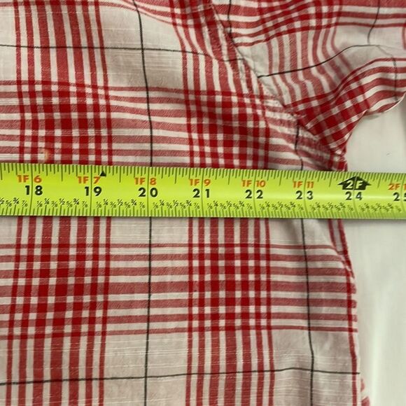 Mountain Khakis Red Plaid Button Up Shirt Mens Size Large Cotton Short Sleeves - Picture 4 of 12